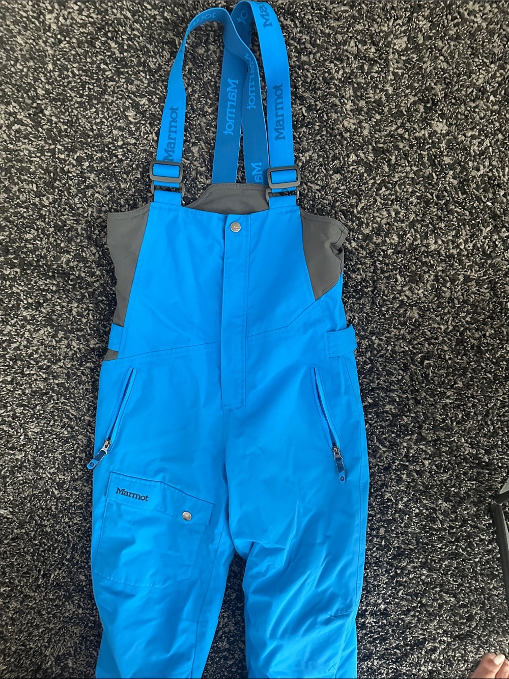 Marmot Boys blue bib size Large -10/12